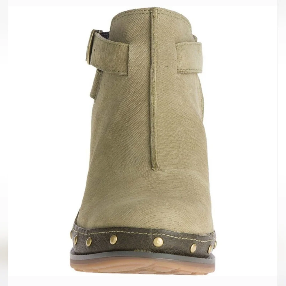 NWT Chaco Cataluna Clog 7 Ankle Straps Waterproof Leather Olive Green Mules Boot - Picture 3 of 7